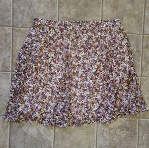 Women's Godet Pleated Floral Skirt